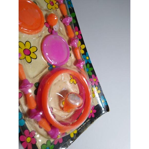 Mod Jewelry SEALED Retro Vintage Set Ear Rings Necklace Sealed Hong Kong 1970's - Picture 4 of 7